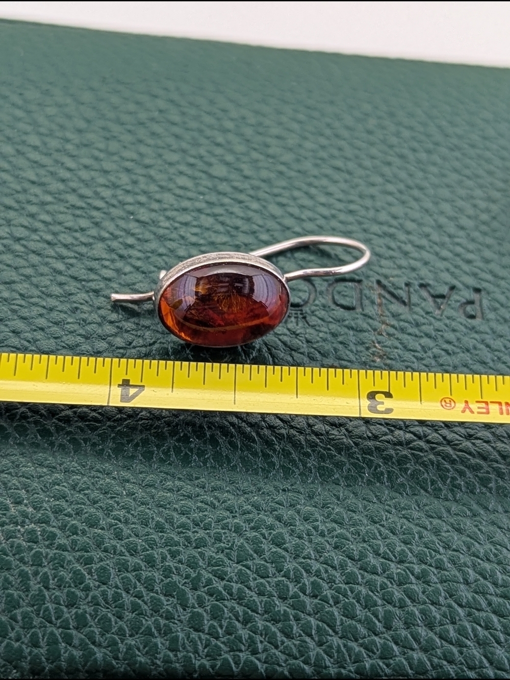 ✨ Sterling Silver Cognac Amber Drop Earrings ✨ - Picture 5 of 5